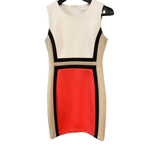 Calvin Klein Red and White Midi Dress - Picture 5 of 11